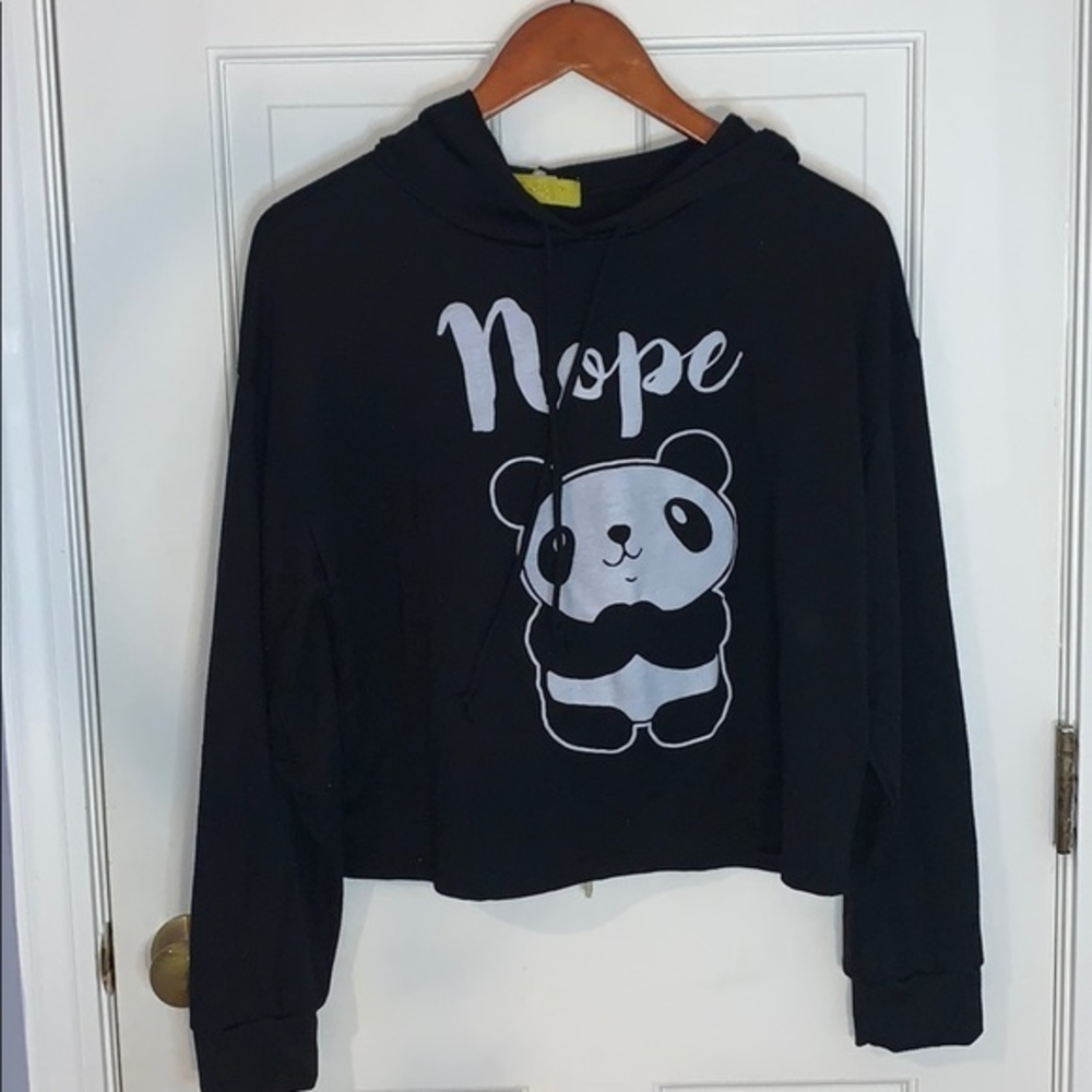 Black and white panda hoodie